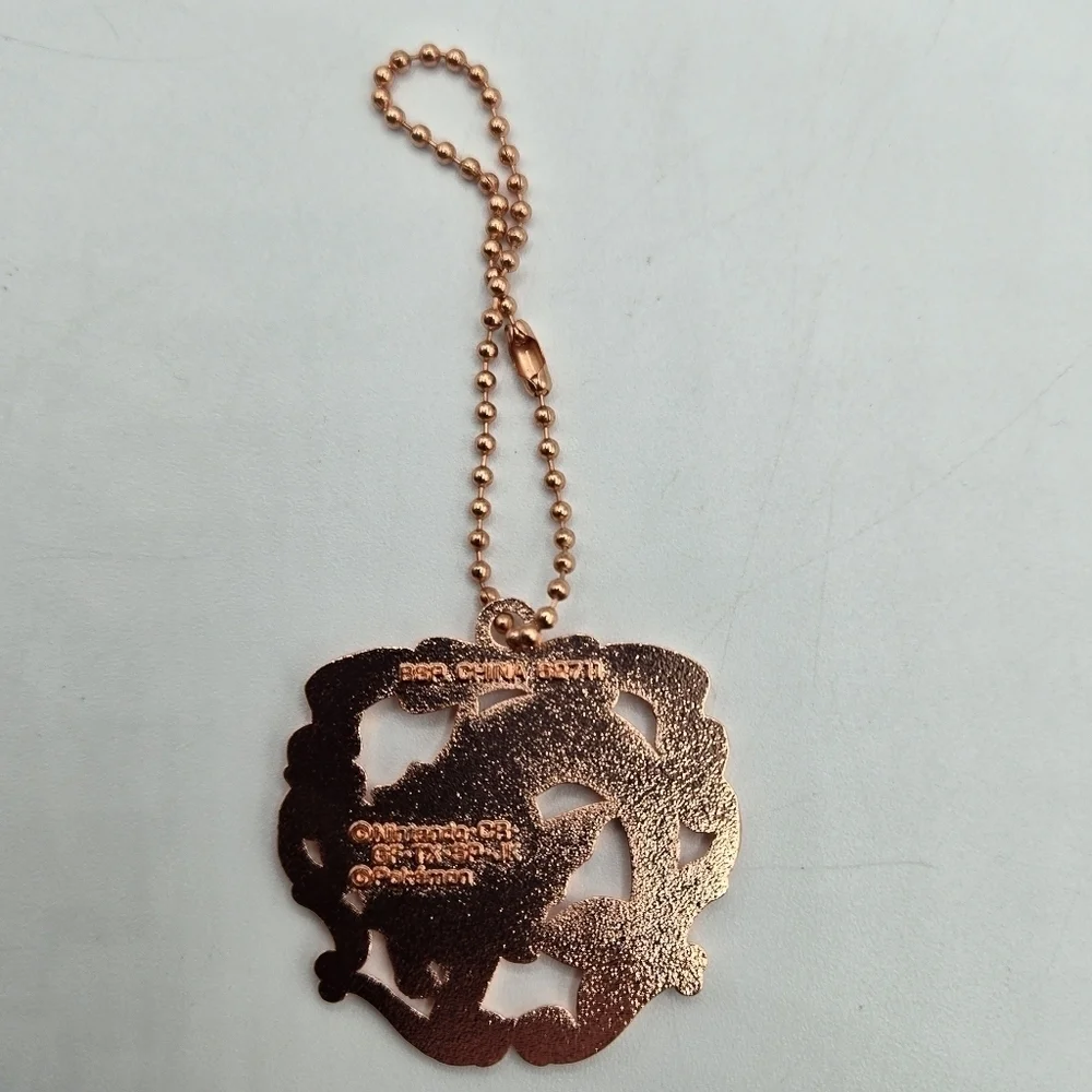 Pokemon Vaporeon Rose Gold Metal Bag Charm Keychain